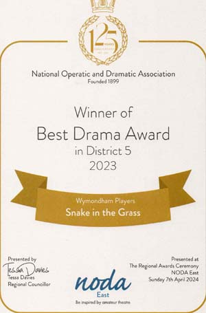 NODA winners certificate